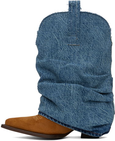 Облекло R13 R13 Low Rider Cowboy Denim Boots Синьо | R13S0109-DEN, 2