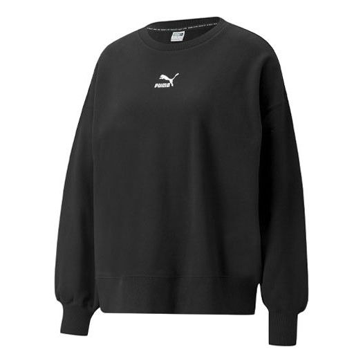 Суитчър Puma Classics Logo Embroidery Round-Neck Sweatshirt Черно | 535327-01
