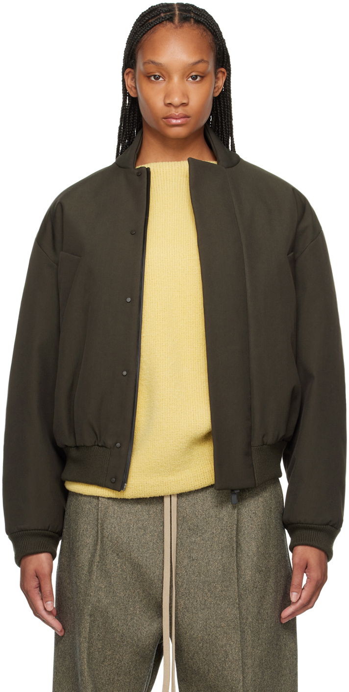 Яке бомбър Fear of God Khaki Stand Collar Bomber Jacket Зелено | FG830-320WCT, 0