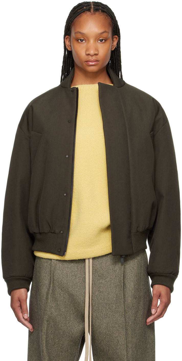 Яке бомбър Fear of God Khaki Stand Collar Bomber Jacket Зелено | FG830-320WCT