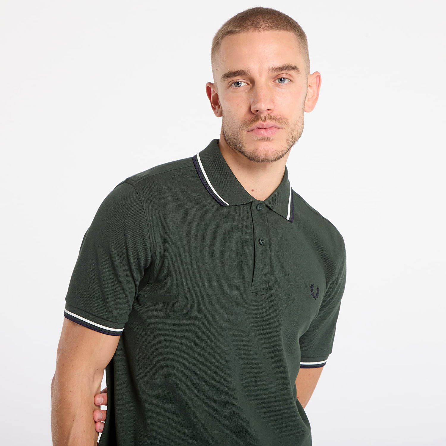 Поло тениска Fred Perry Twin Tipped Shirt Court Зелено | M3600 53A, 1