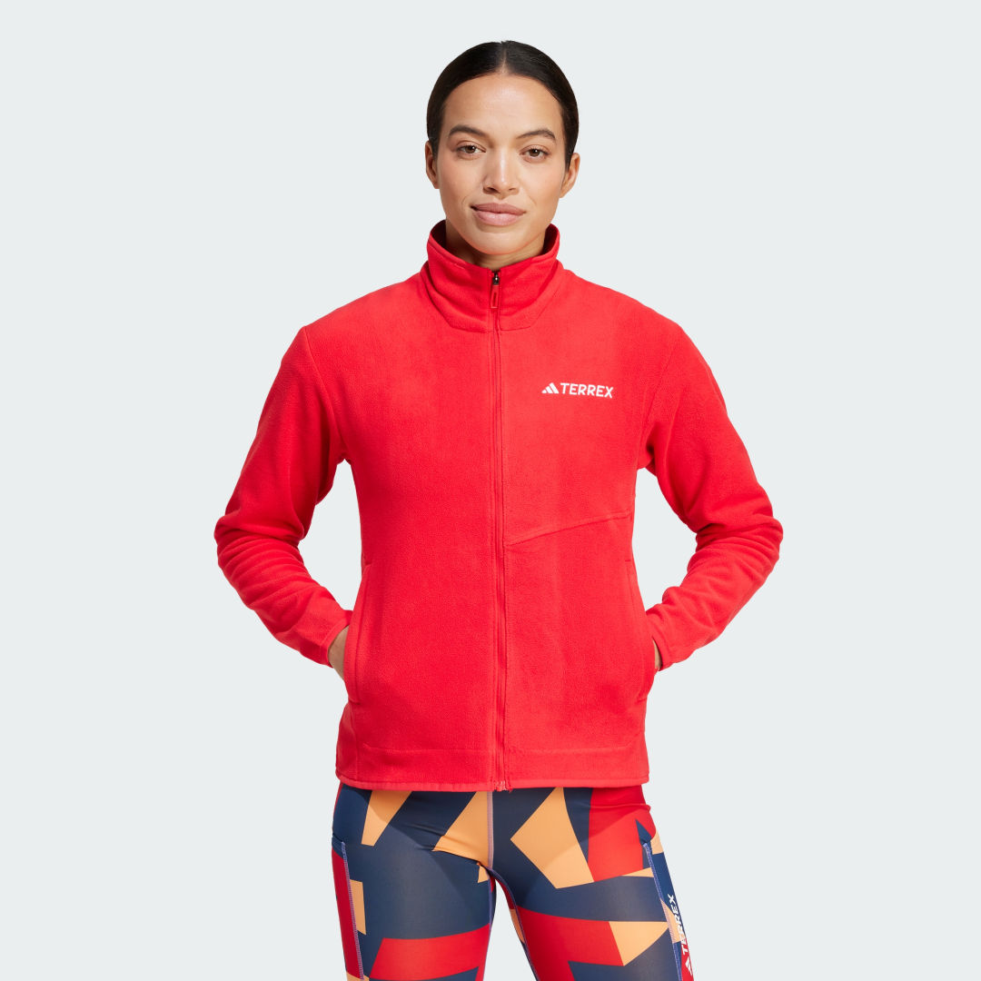 Яке adidas Performance Terrex Fleece Full-Zip Jacket Червено | JF9059, 0