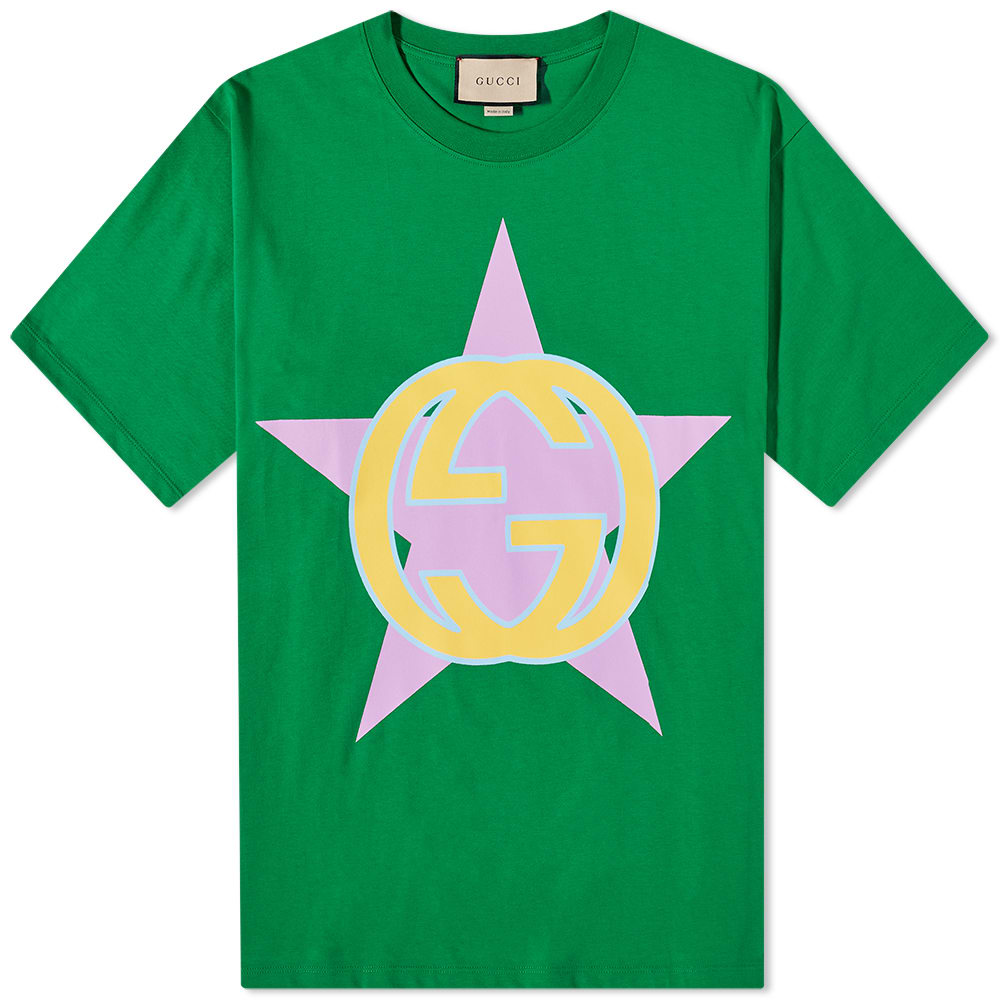 Тениска Gucci Star Interlock GG Tee Зелено | 616036-XJD7U-3129, 0