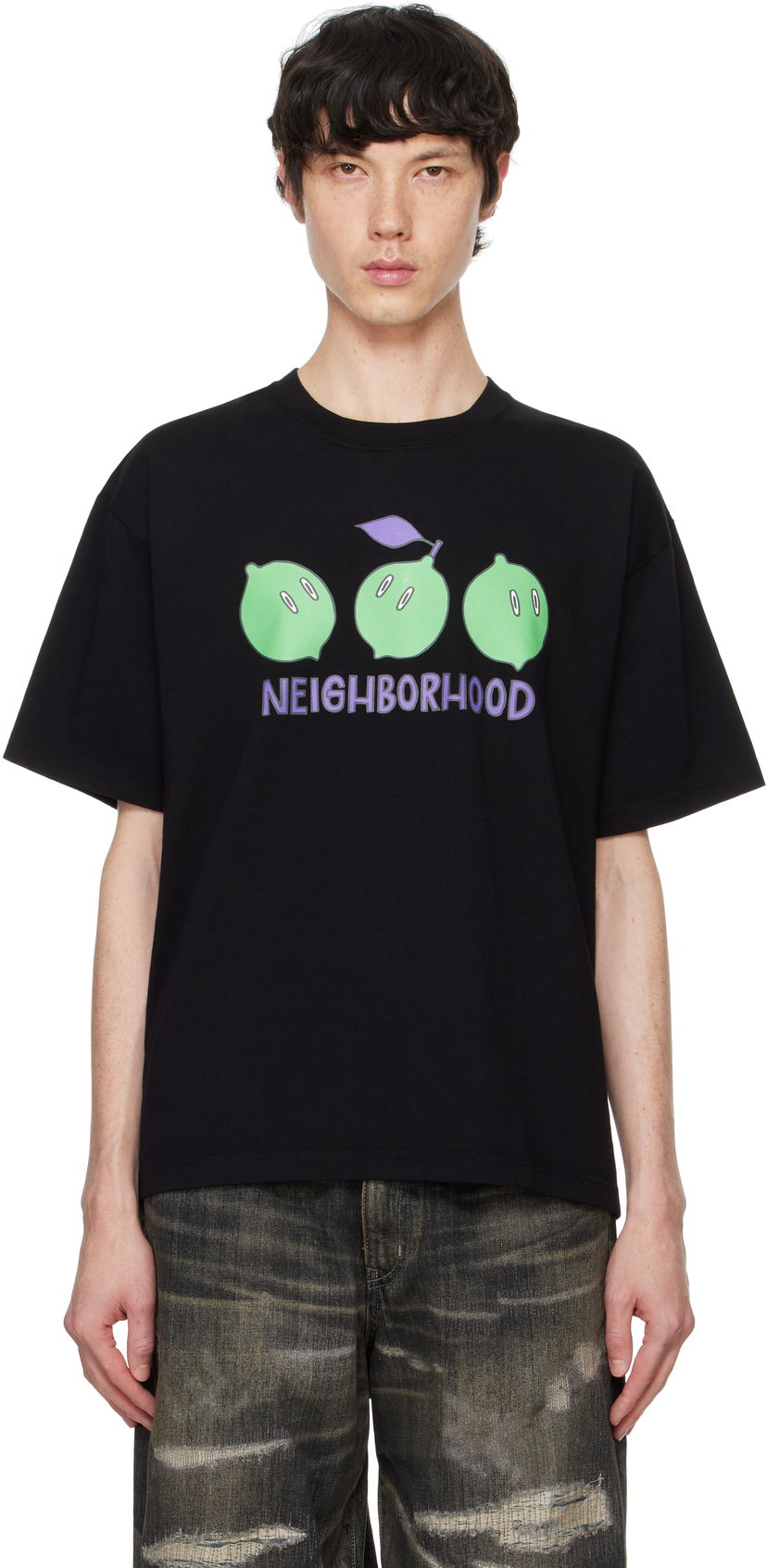 Тениска Neighborhood Graphic Print T-shirt Черно | 242PCNH-ST20