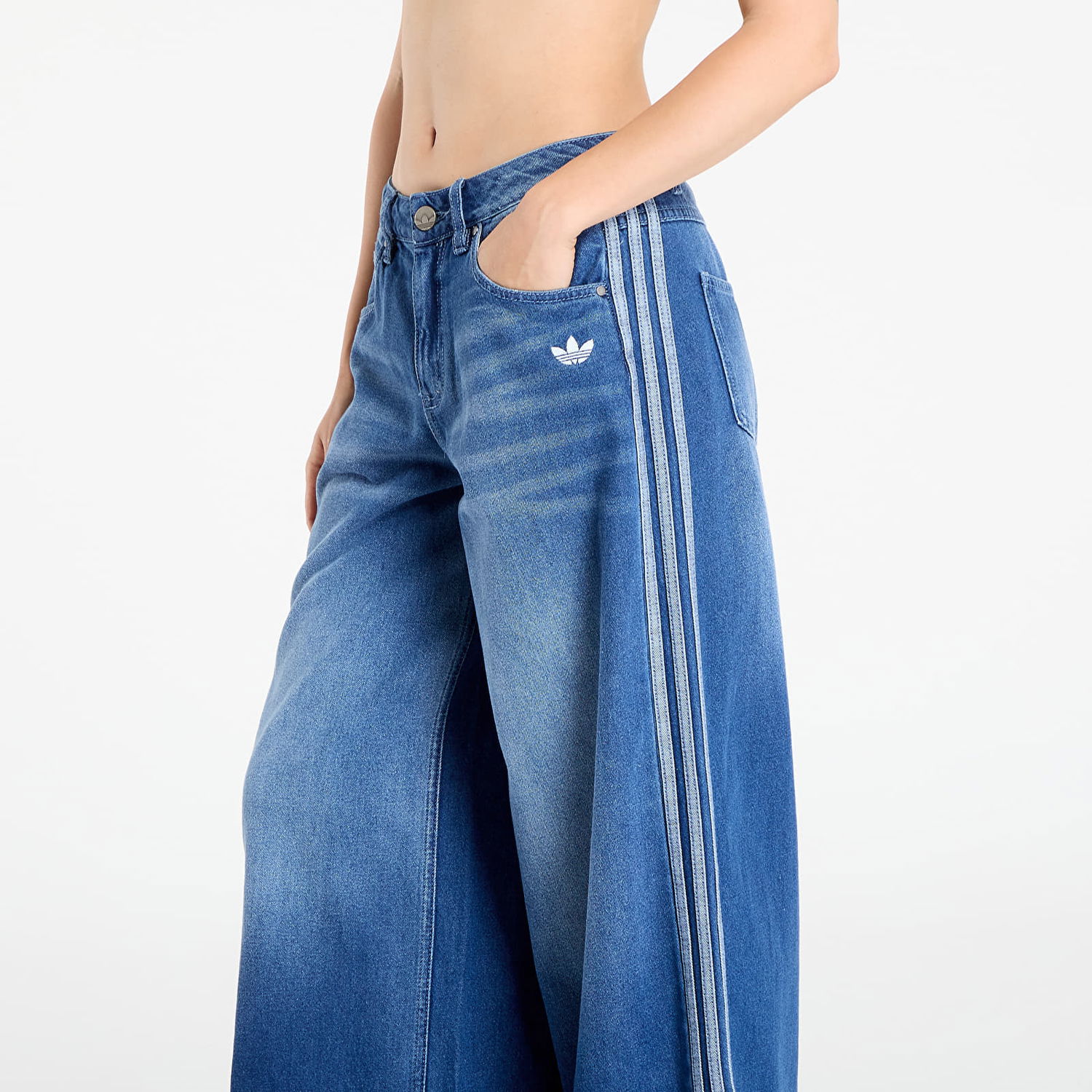 Дънки adidas Performance Adicolor Denim Adilenium Wide Leg Jeans Синьо | JV7454, 1