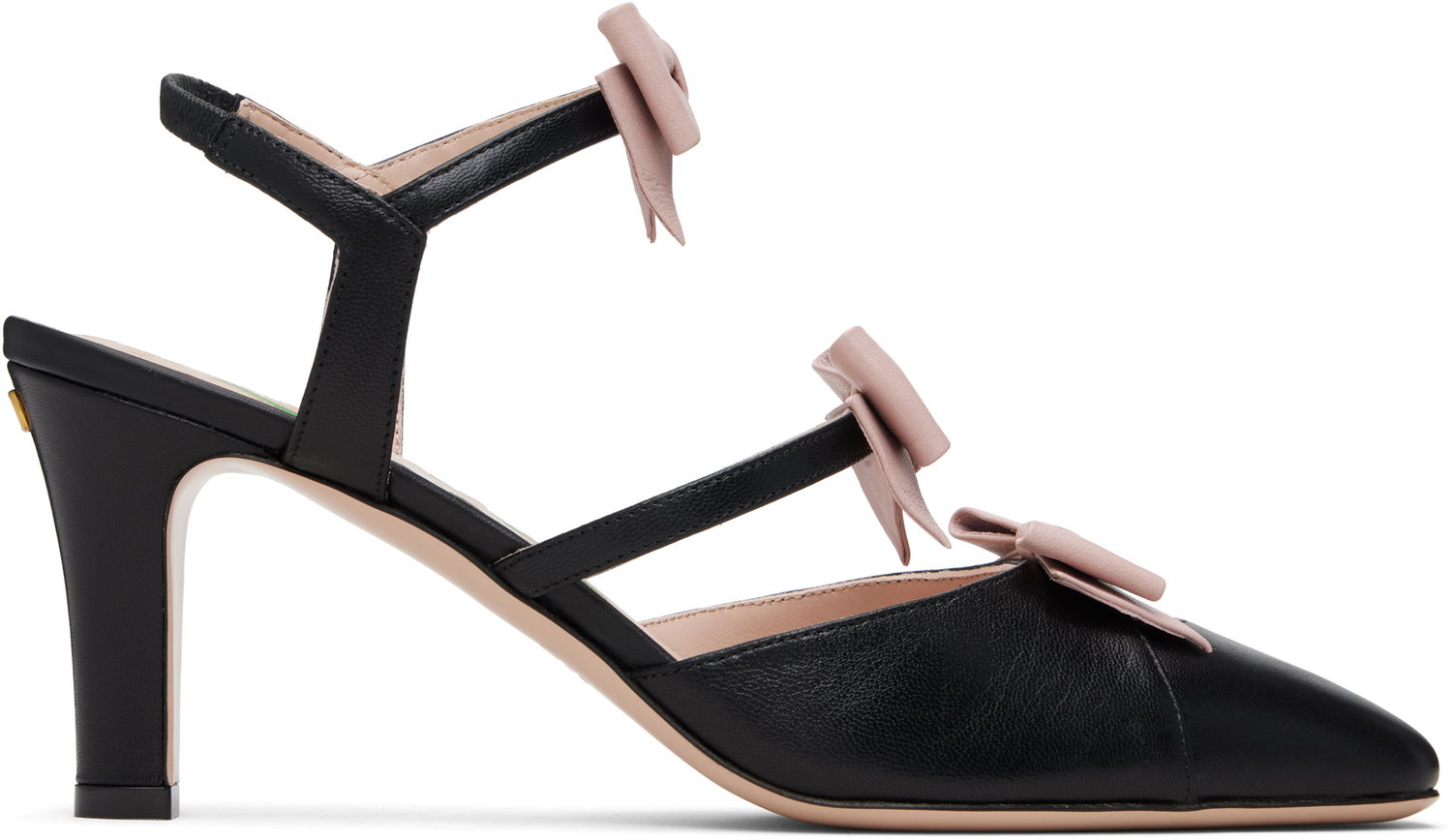 Кецове и обувки Valentino Valentino Garavani Slingback Leather Bow Heels Черно | 7W2S0MA5DDT, 0