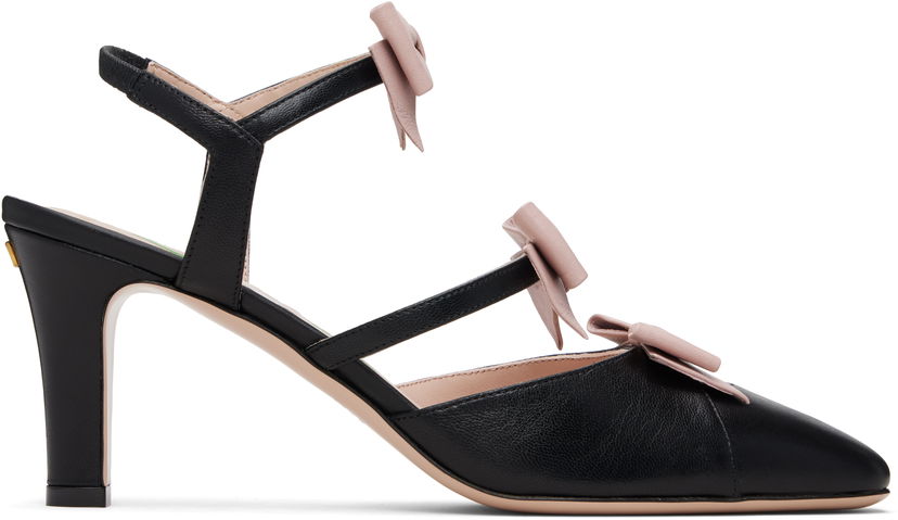 Кецове и обувки Valentino Valentino Garavani Slingback Leather Bow Heels Черно | 7W2S0MA5DDT