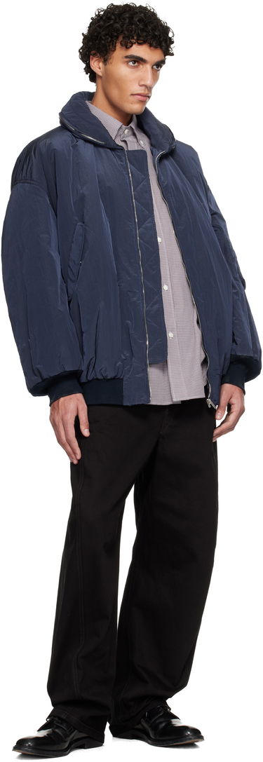 Яке бомбър HED MAYNER Hed Mayner Crinkled Bomber Jacket Тъмно синьо | HMMC10060AHC156, 3