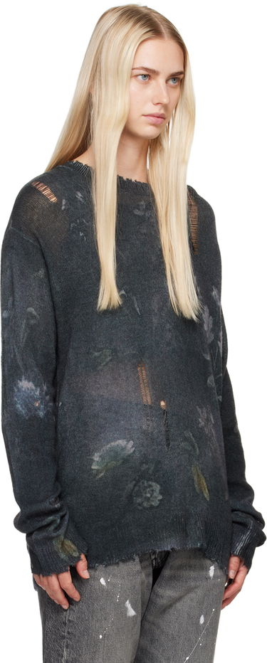 Пуловер R13 R13 Distressed Floral Boyfriend Sweater Сиво | R13WY199 Y157A, 3