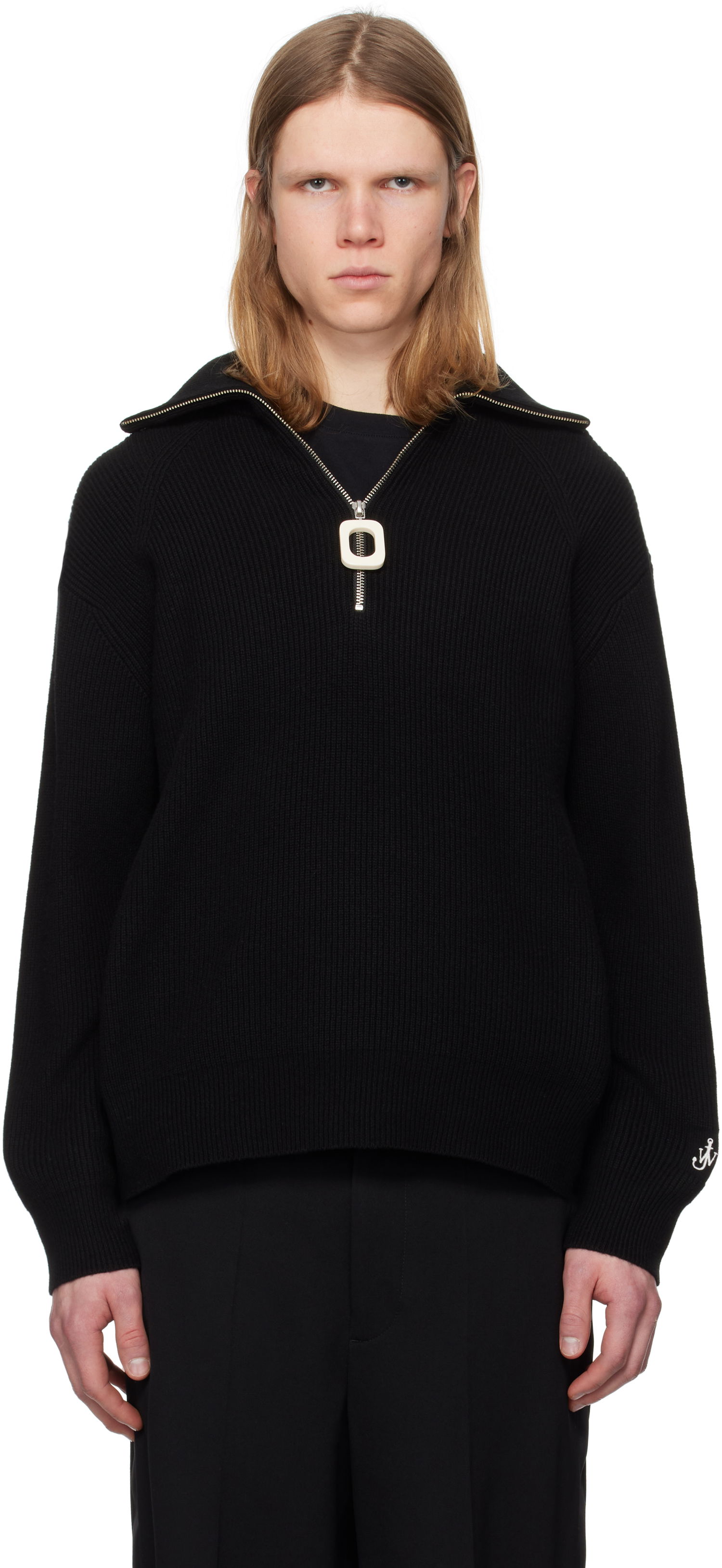Пуловер JW Anderson JW Anderson Half-Zip Knit Sweater Черно | KW1285-YN0372, 0