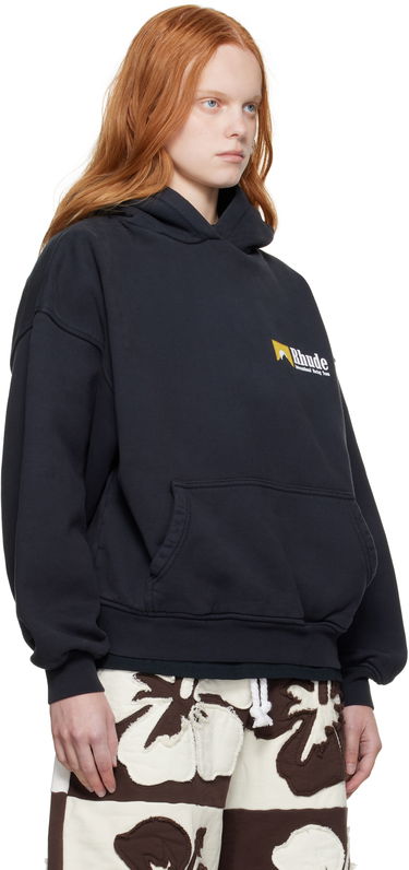 Суитчър Rhude Rhude International Racing Logo Hoodie Черно | RHPF25HO07012, 4
