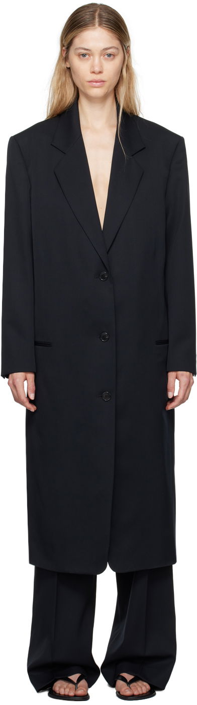 Палта The Row Black Primat Coat Черно | 8139-W3039