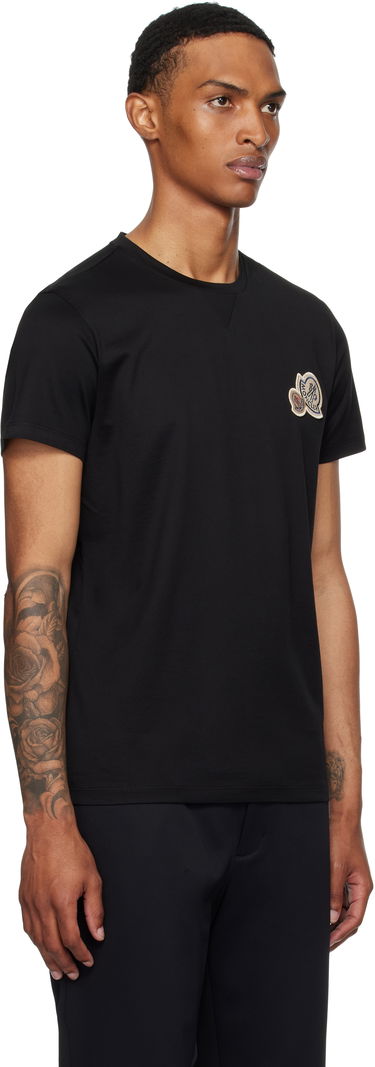 Тениска Moncler Moncler Double Logo Patch Cotton T-Shirt Черно | K20918C000358390Y, 1