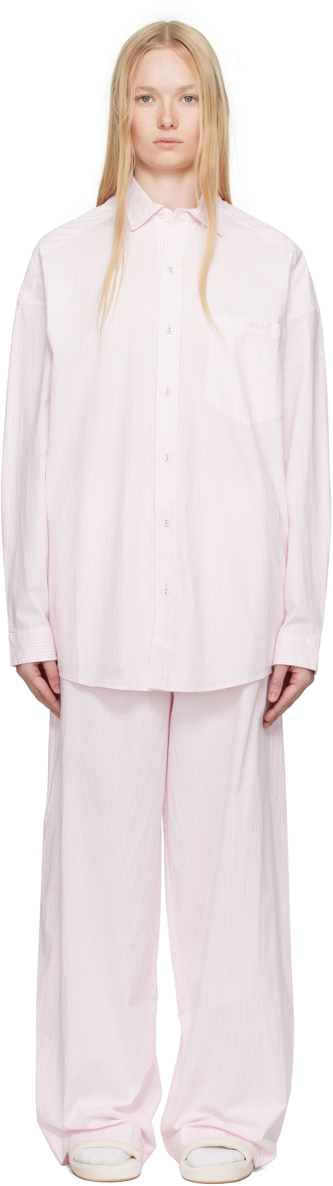 Пижама SKIMS SKIMS Cotton Poplin Oversized Sleep Pyjama Set Розово | ST-SET-9517W, 0