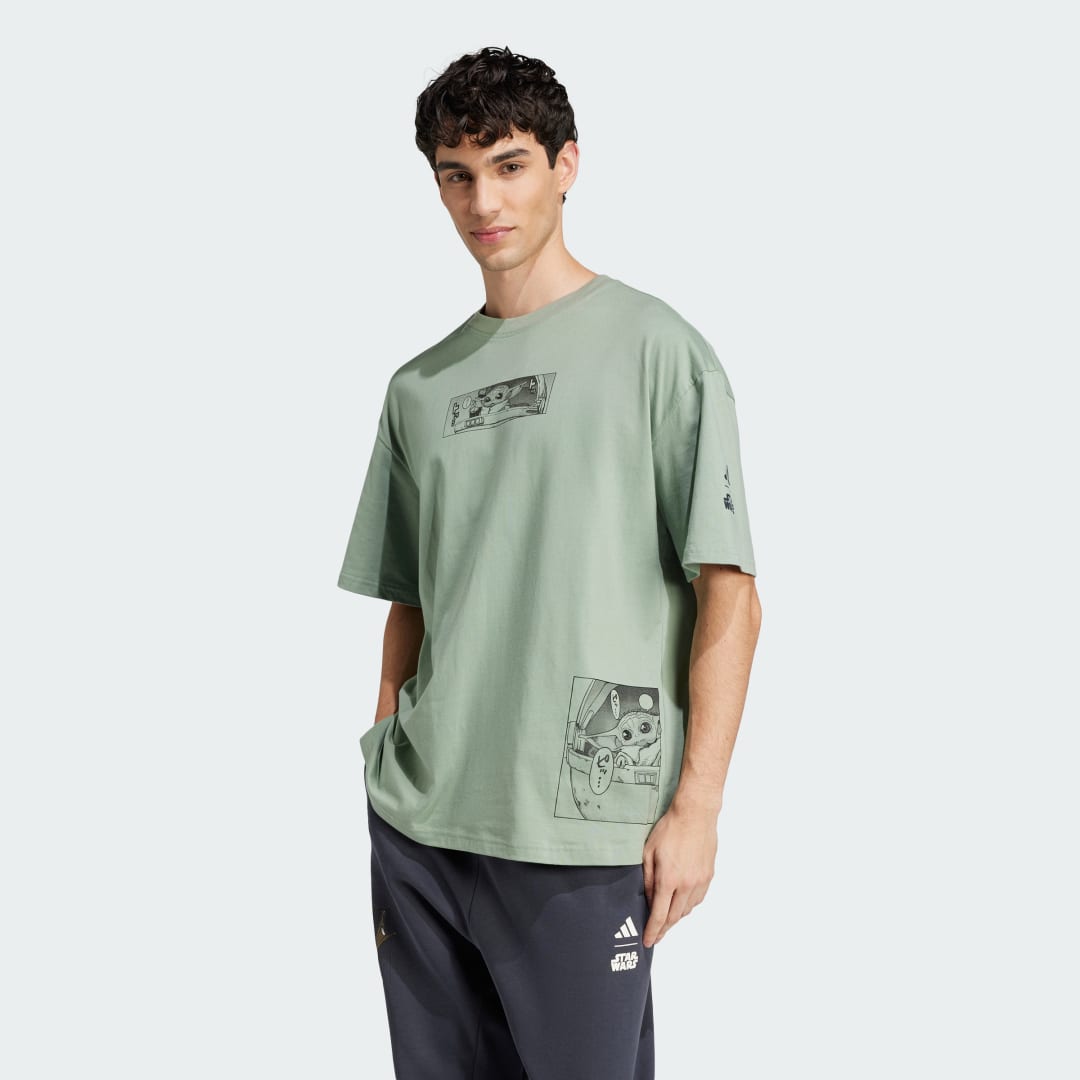 Тениска adidas Performance Star Wars The Mandalorian Loose-Fit T-Shirt Зелено | JI5718, 0