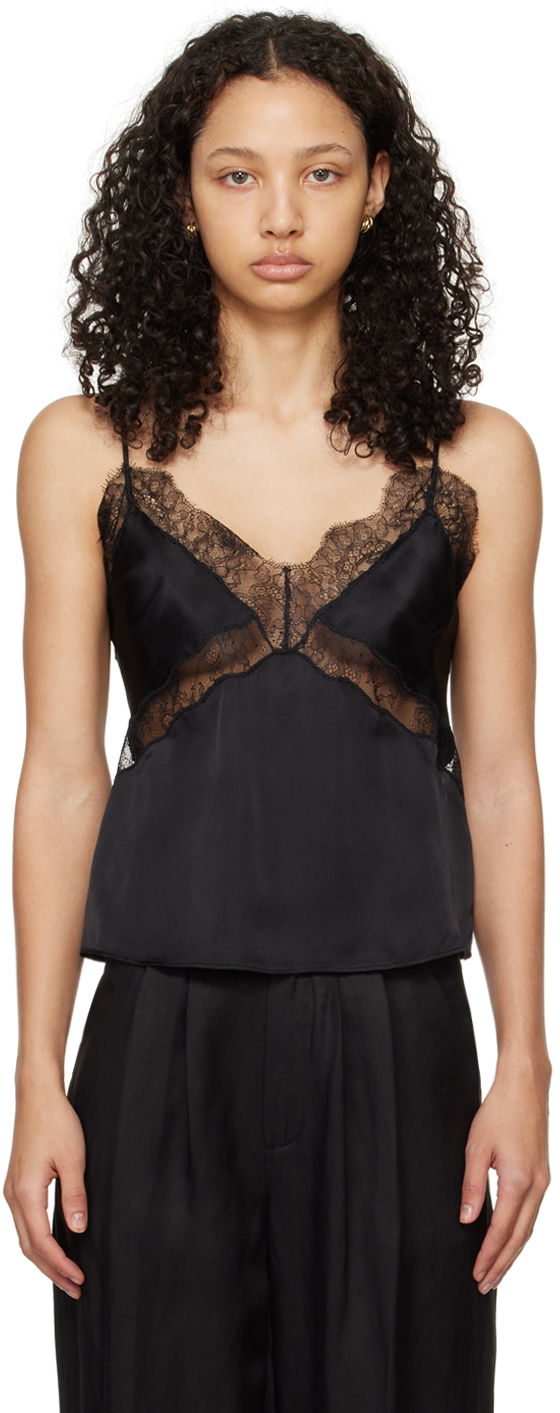 Потник Anine Bing ANINE BING Amelie Lace Tank Top Черно | A-07-1822-000, 0