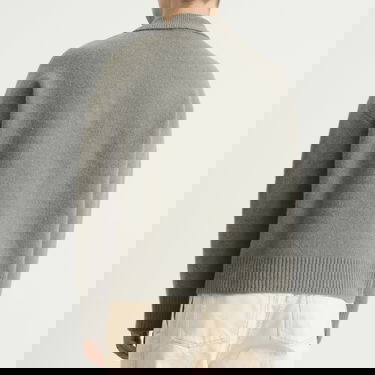 Пуловер AMI Alpaca Knit Polo with Heart A Motif Зелено | H25UPL408-KN0135-058H25, 3