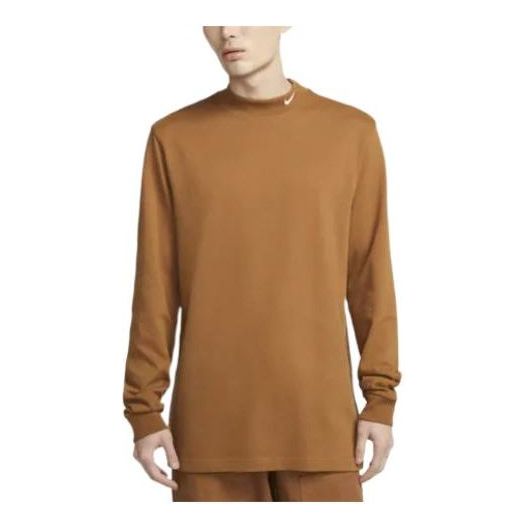 Пуловер Nike Nike Men's Mock Neck Long Sleeve T-Shirt Кафяво | DX5869-270, 0