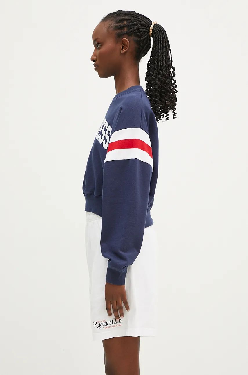 Суитчър Sporty & Rich Wellness Ivy Print Crop Sweatshirt Синьо | WS058S406WN, 1