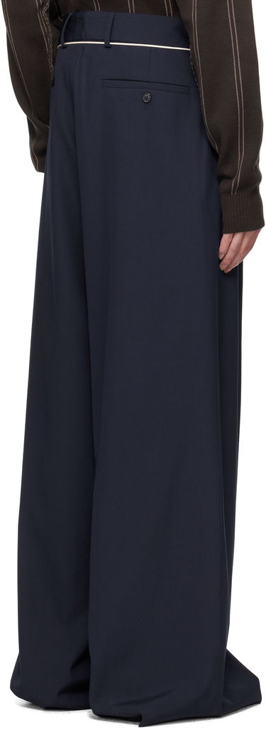 Панталони Dries Van Noten Dries Van Noten Drawstring Trousers Тъмно синьо | 252-020915-2057, 2
