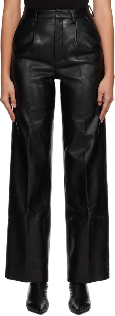 Панталони Anine Bing Faux Leather High-Waisted Pants Черно | A-03-3334-000B, 0
