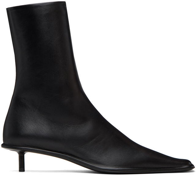 Jil Sander Square Toe Kitten Heel Boots