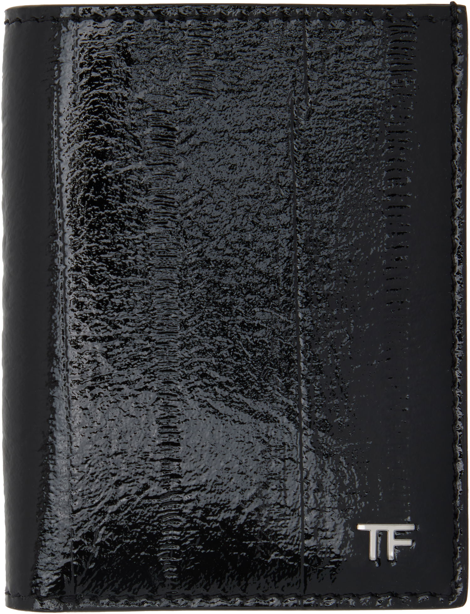 Портфейл Tom Ford TOM FORD Printed Patent Eel T Line Folding Wallet Черно | YM279-LGO061S, 0