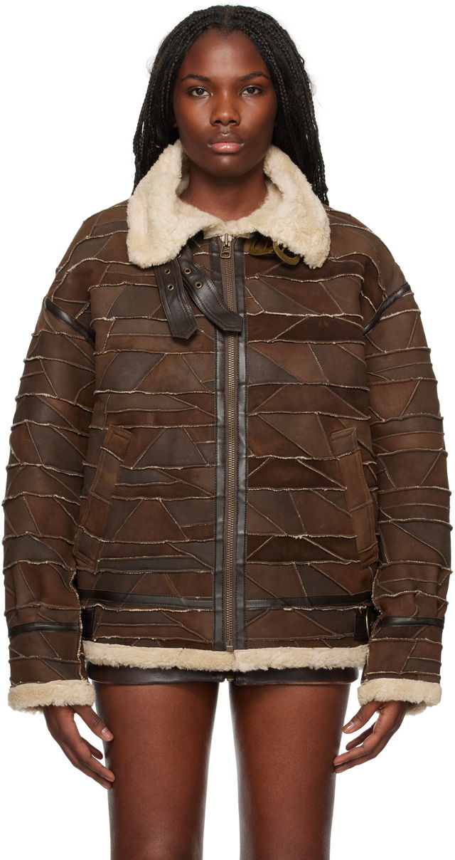 Patchwork Faux-Shearling Jacket