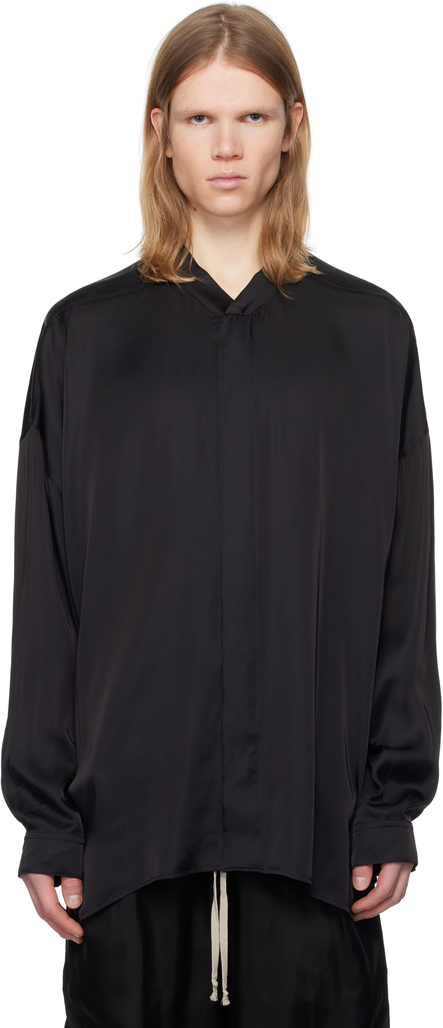Риза Rick Owens Rick Owens Oversized Snap Collar Shirt Черно | RU01E5293 SCH, 0