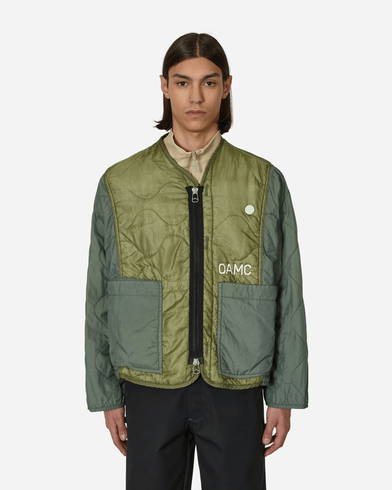 Яке бомбър OAMC RE:WORK Zipped Liner Зелено | 23E28OAX01 077, 1
