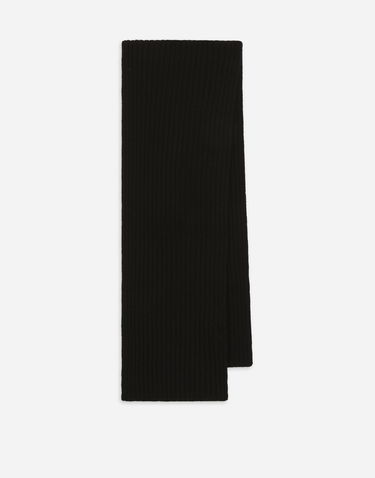 Шал Dolce & Gabbana Dolce & Gabbana Ribbed Knit Scarf with Logo Plaque Черно | LBKAB4JCVD6N0000, 1