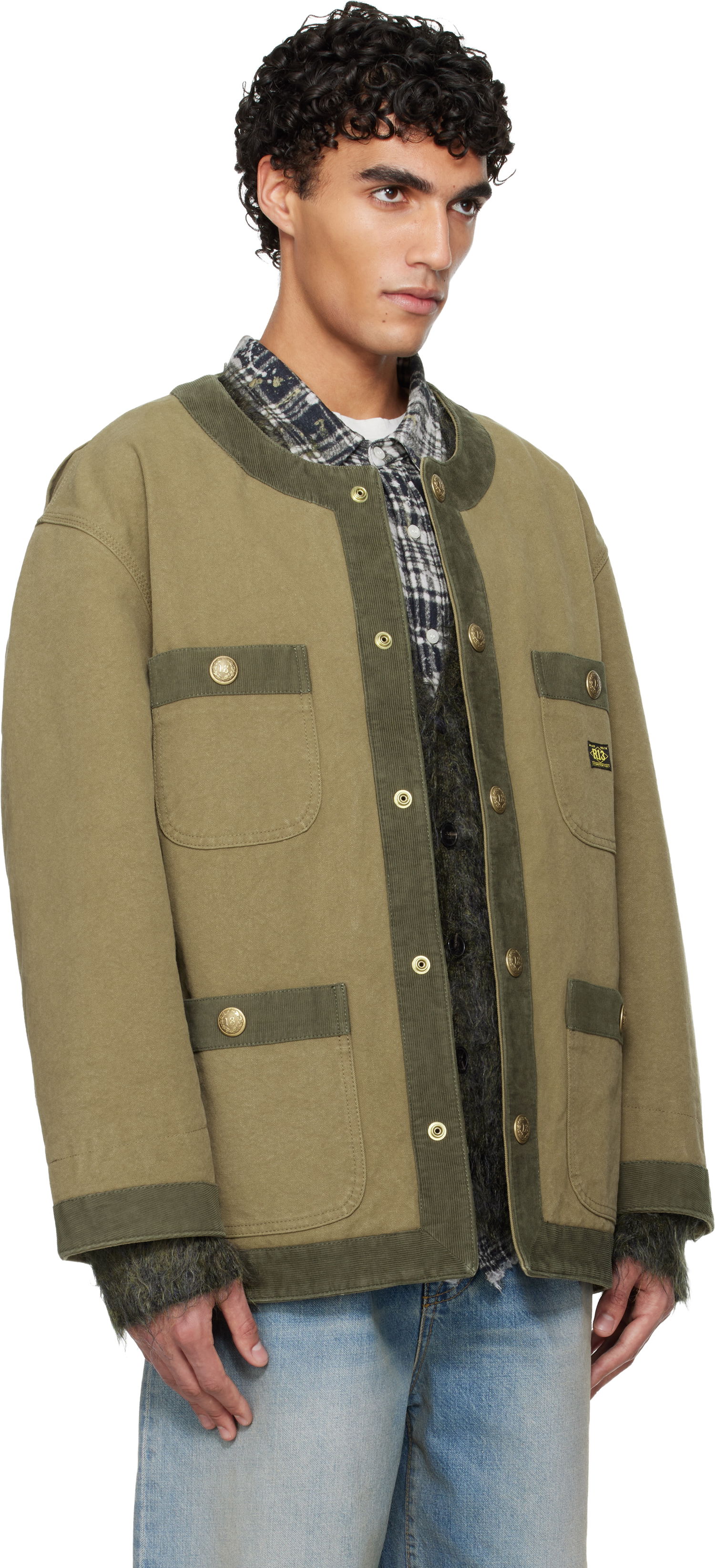 Яке R13 Cord Trimmed Chore Jacket Зелено | R13WD064-D374A, 1