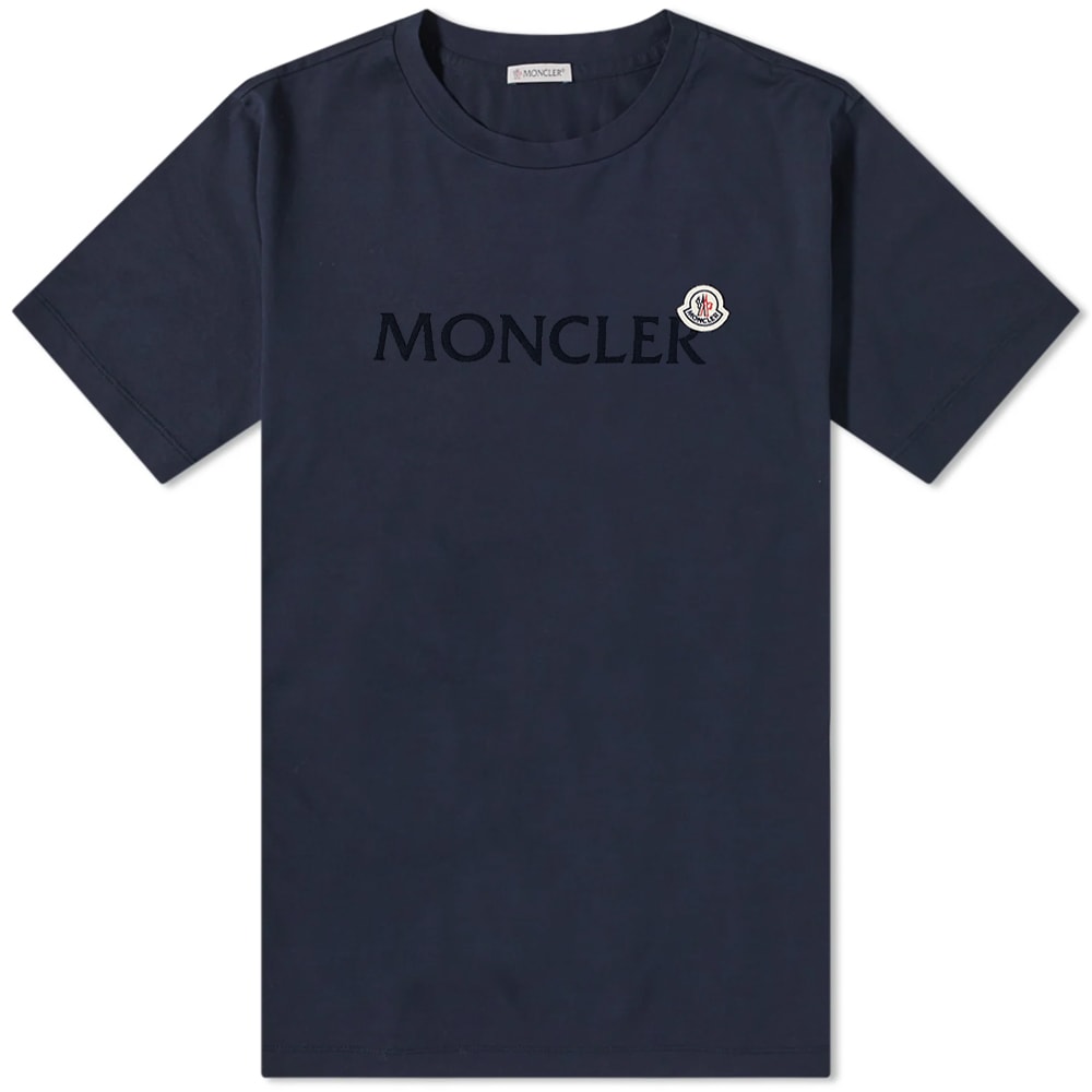 Тениска Moncler Logo Badge Tee Тъмно синьо | 8C000-64-8390T-778, 0