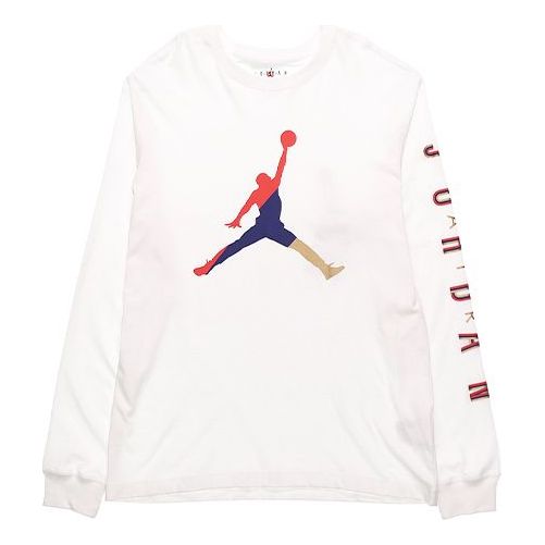 Тениска Jordan Jordan Alphabet Multi-Color Logo Long Sleeve T-Shirt Бяло | CN3503-100