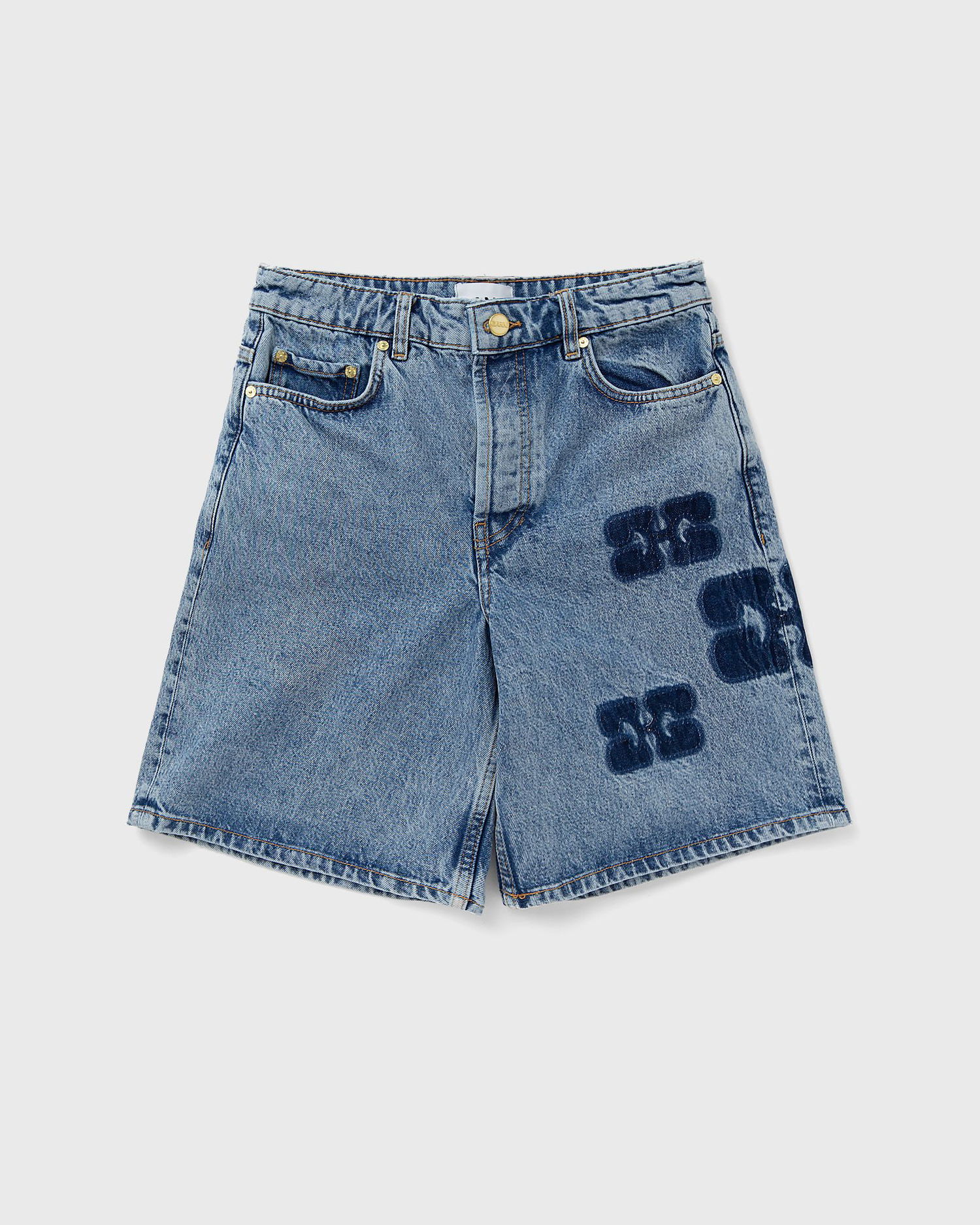 Къси панталони GANNI Patch Denim Shorts women Casual Shorts blue in size:S Синьо | J1435-566, 0