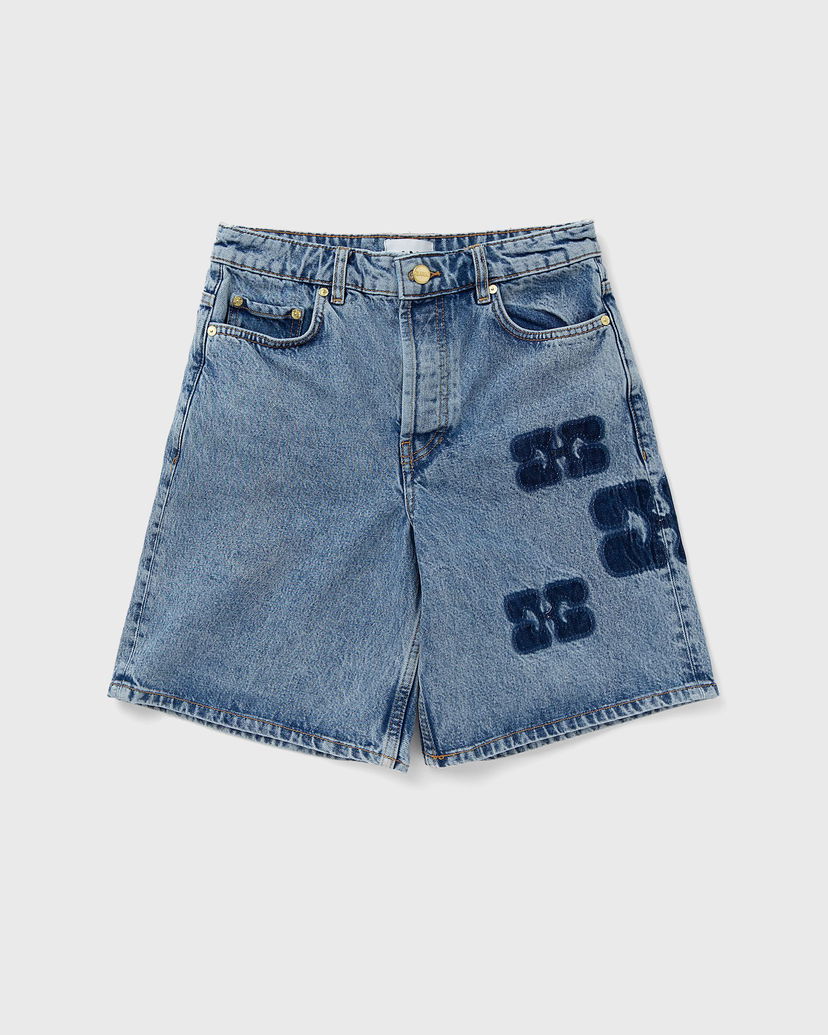 Къси панталони GANNI Patch Denim Shorts women Casual Shorts blue in size:S Синьо | J1435-566