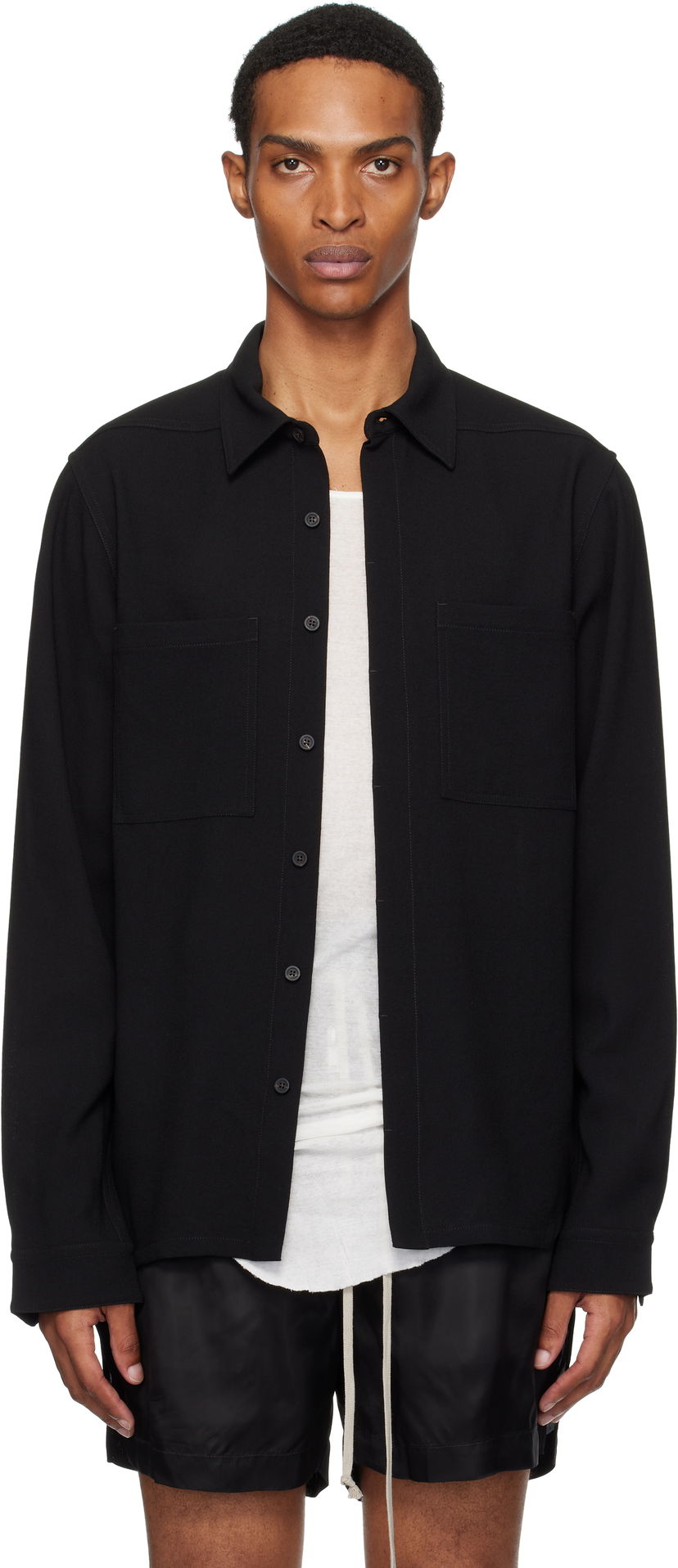 Риза Rick Owens Rick Owens Concordians Work Shirt Черно | RU02E1292 WA