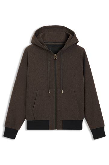Modern-fit hooded jacket in herringbone cloth