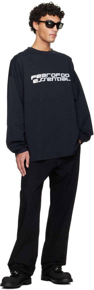 Тениска Fear of God ESSENTIALS Holiday Ponte 90s Long Sleeve T-shirt Черно | 125HO254541F, 3
