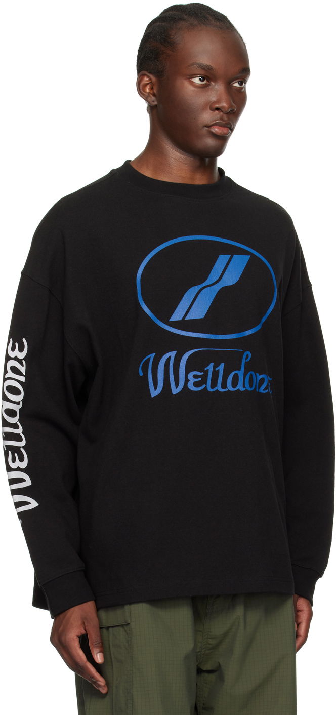Суитчър We11done Long Sleeve Print T-Shirt Черно | WD-TP4-20-712-U-BK, 1
