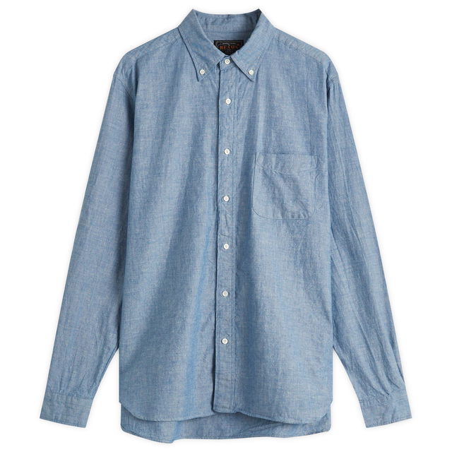 Beams Plus Button Down Chambray Shirt, Size Small