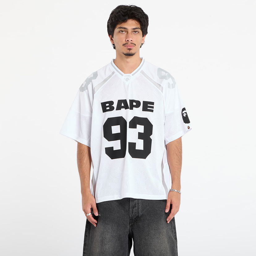 Фланелка BAPE Line Camo Jacquard Relaxed Fit Football Jersey Бяло | 001CSL801312MWHT