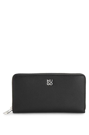 Портфейл BOSS HUGO Ziparound Faux Leather Wallet with Stacked Logo Черно | 50547912, 0