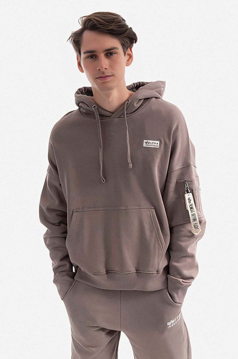 Суитчър Alpha Industries Organics OS Hoodie Кафяво | 118349.628