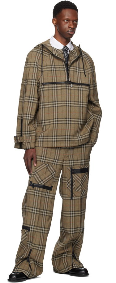 Яке Burberry Burberry Check Silk Blend Hooded Jacket Кафяво | 8108324, 3