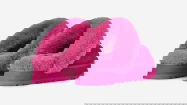 Кецове и обувки UGG Disquette Fuzzy Suede Slipper Größe 36 Розово | 1122550-DNY, 3