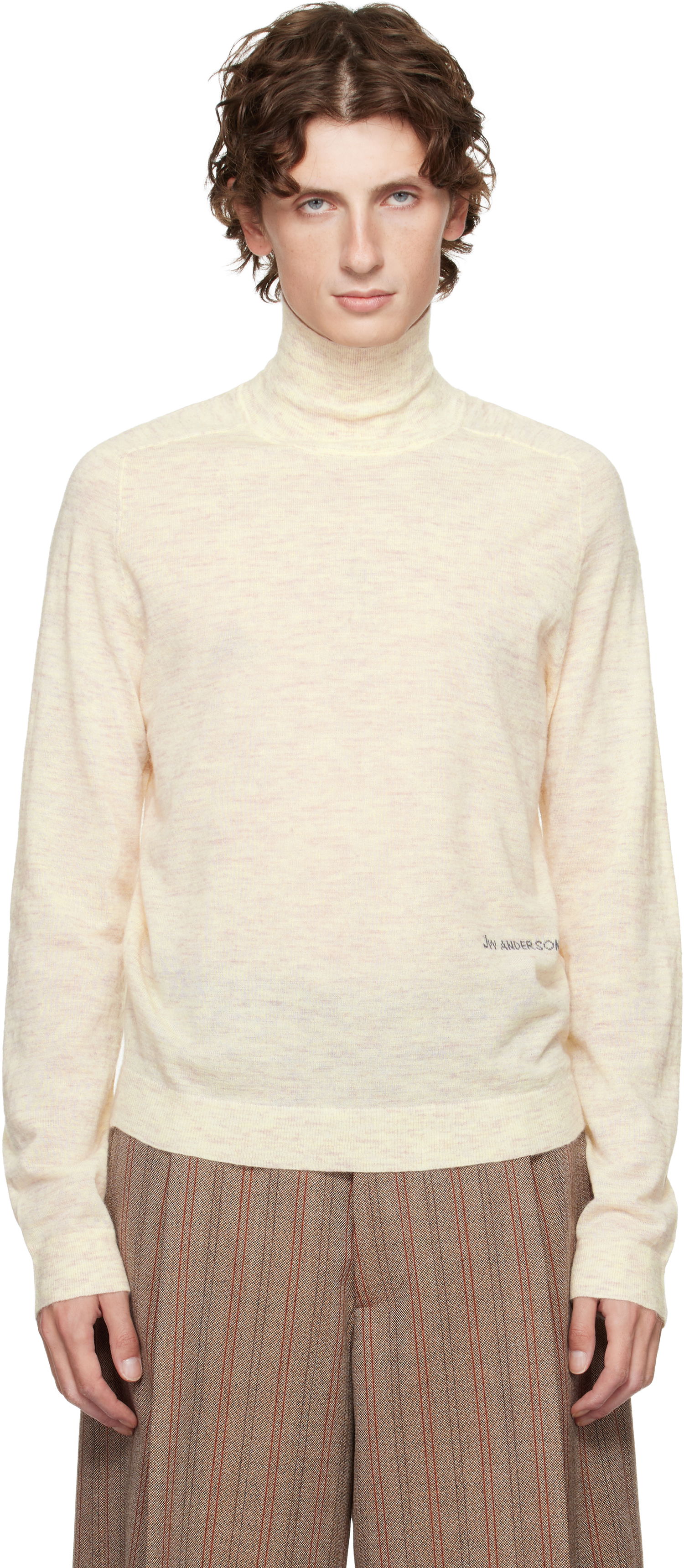 Пуловер JW Anderson JW Anderson Logo Turtleneck Бежово | KW1436-YN0444, 0