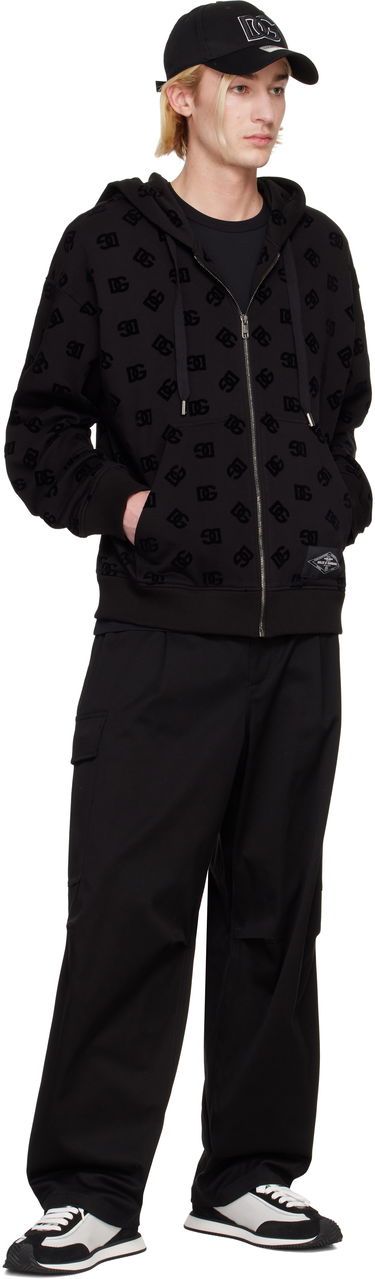 Суитчър Dolce & Gabbana Flocked Logo Zip-Up Hoodie Черно | G9AIYTG7NWD, 3