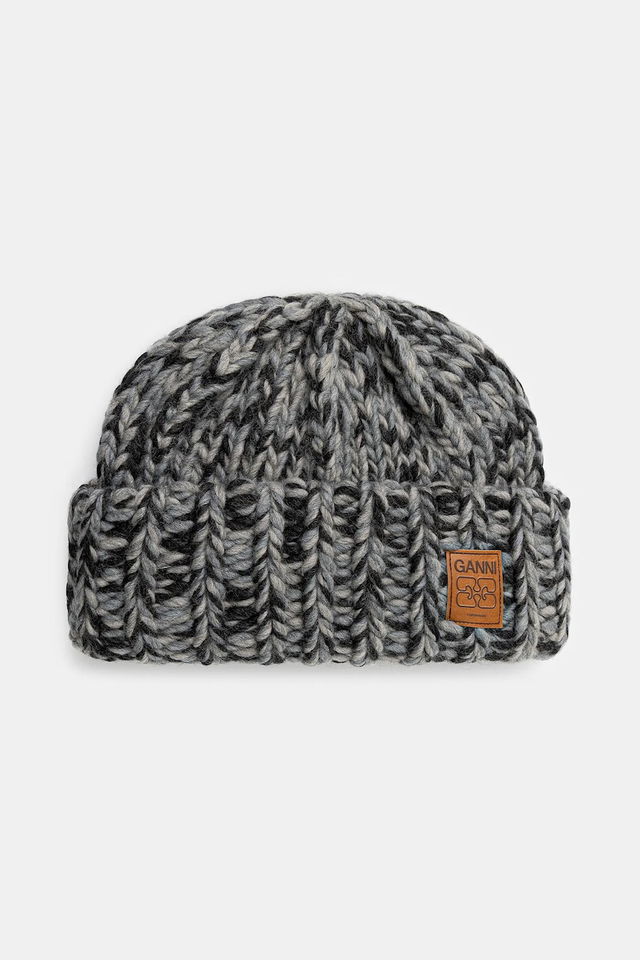 Graphic Wool Hand Knit Beanie
