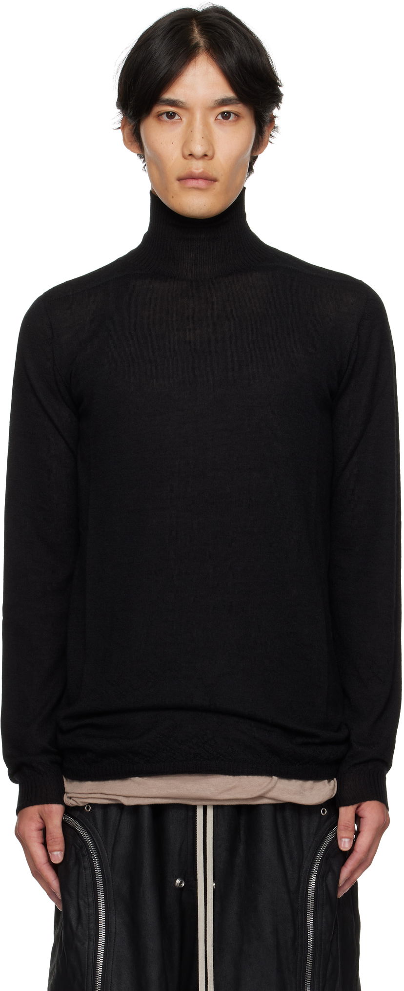 Пуловер Rick Owens Rick Owens Concordians Level Turtleneck Sweater Черно | RU02E1624 WS